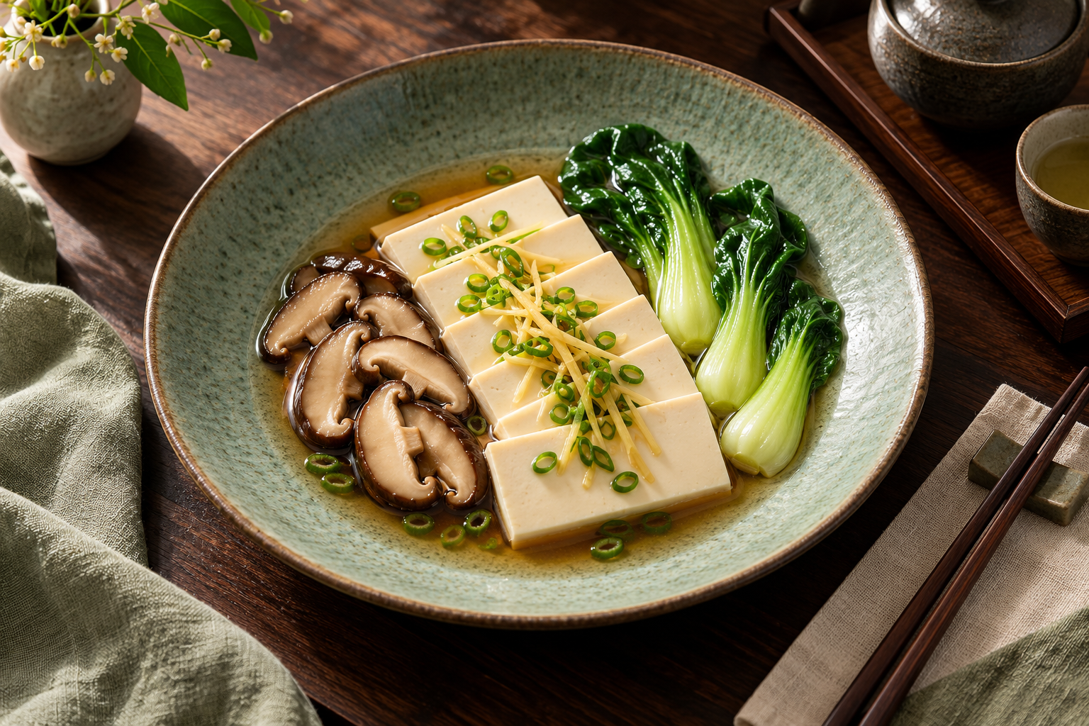 AI concept: ginger-scallion steamed tofu